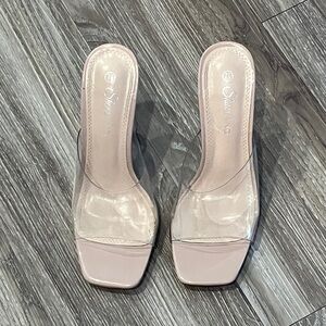 Stylish Clear and Nude Heels